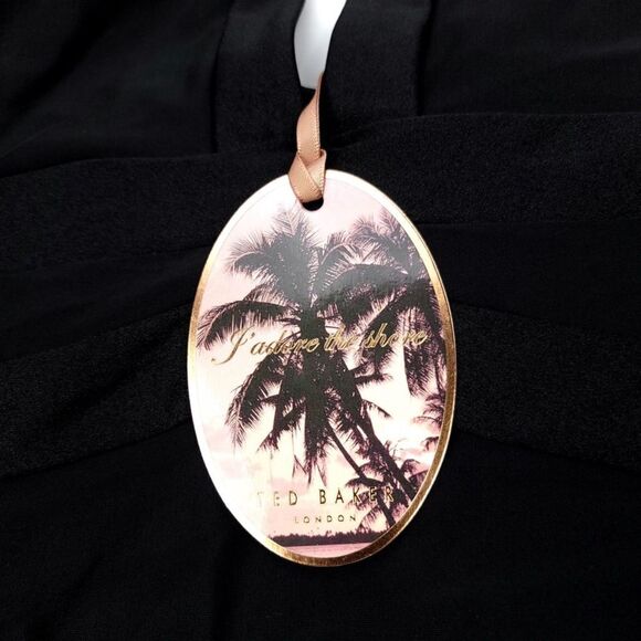 NWT Ted Baker Ralinda Halter Triangle Cut Outs One Piece Swimsuit Minimal Black - Picture 2 of 8